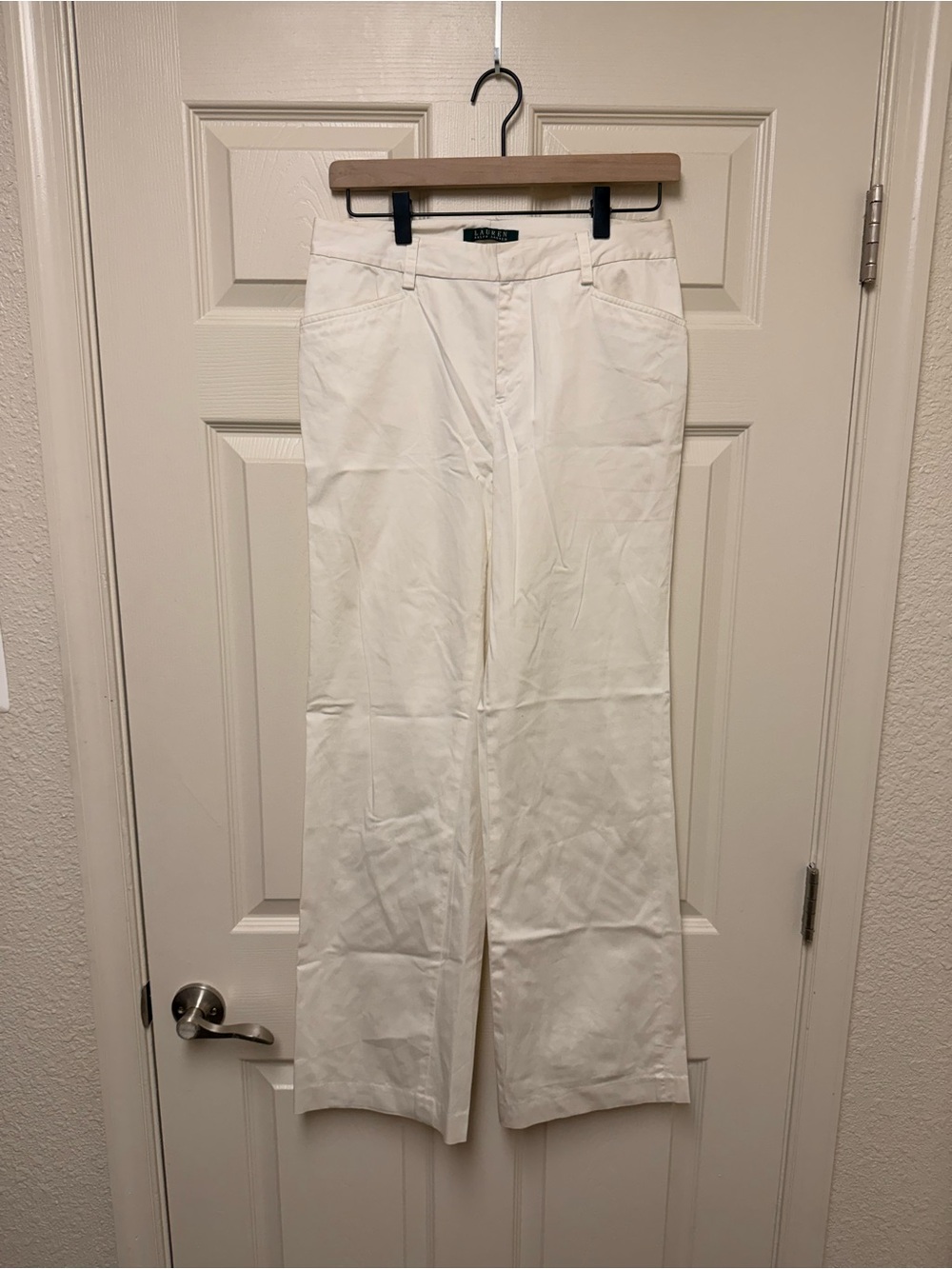 Ralph Lauren Cream High-Rise Wide-Leg Pants